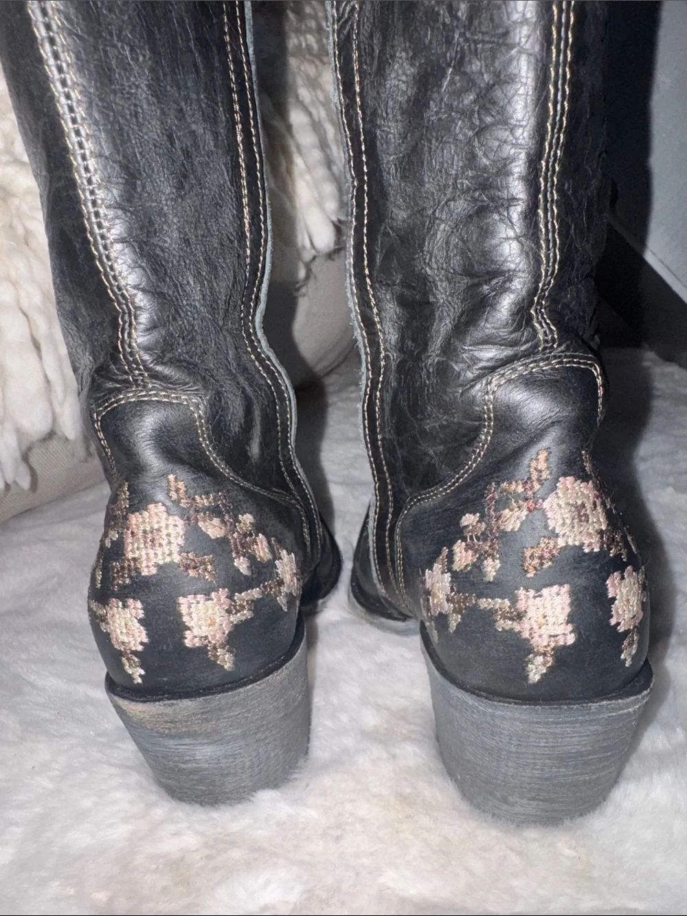 Old Gringo Black Over-the-Knee Embroidered Western Boots